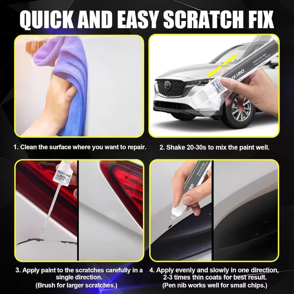 KIKIMO for Mazda Touch Up Paint(Soul Red Crystal Metallic(46V)), Car Paint Repair Kit for Mazda, 2 In 1 Scratches Repair with Pen Tip and Brush, Color-Matched for Quick & Easy Fix