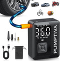 Tire Inflator Portable Air Compressor, 150 PSI Portable Electric Bike Pump Auto Shut-Off Cordless Car Tire Air Pump with Accurate LCD Display LED Light for Car, Motorcycle, Bicycle, Bike, Ball