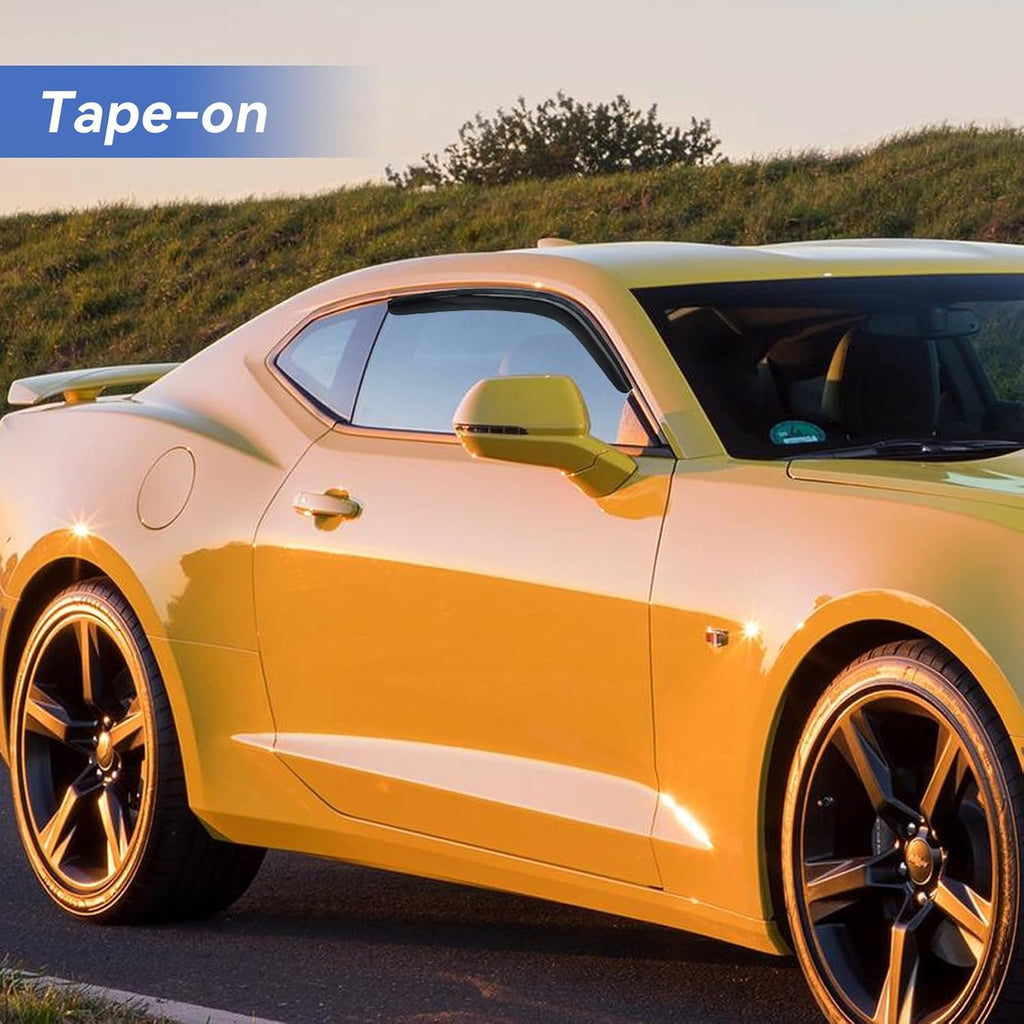 Window Visors Rain Guards Shield for 2010-2024 Chevy Camaro Coupe, Out-Channel Window Vent Wind Deflectors Visors Shades for 10-24 Camaro (Excludes Convertible)