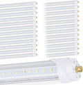 25 Pack, T8/T10/T12 8FT LED Tube Light, Single Pin FA8 Base, 100W 6000LM 6000K Cold White, 270 Degree V Shaped LED Fluorescent Bulb (200W Equiv.), Clear Cover, Dual-Ended Power