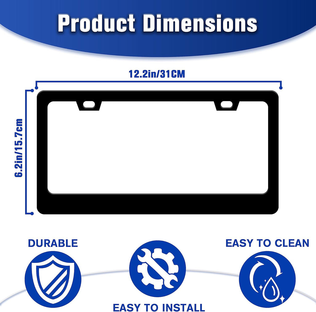 I'm Not Lost I'm Exploring License Plate Frame Adventure Forest License Plate Holders Funny Stainless Steel Auto Accessory Bracket 2 Hole with Screws Universal Us Car License Plate Frames 6x12 Inch