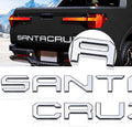 Tailgate Inserts Letters Compatible for 2022 2023 2024 2025 Santa Cruz 3D Raised & Strong Adhesive Decals Letters Rear Emblem Decal Sticker Compatible for Santa Cruz Accessories-Chrome Silve