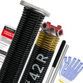 Pair of 1.75" Garage Door Torsion Springs Set with Non-Slip Winding Bars&Gloves, High Precision Electrophoresis Oil-Free Black Coated for Replacement, MIN 16,000 Cycles (0.250 x 1.75"x 42")