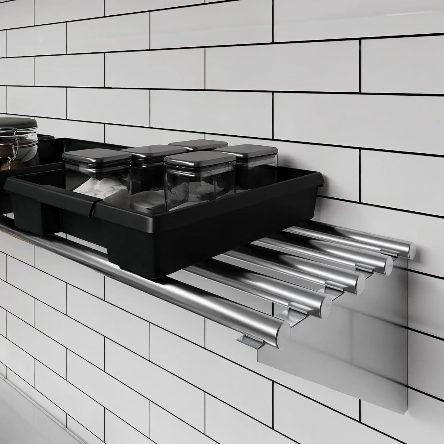 AmGood 14 in. x 36 in. NSF Stainless Steel Tubular Wall Shelf | Heavy-Duty Metal Shelving for Appliances & Equipment | Ideal for Kitchen, Restaurant, Garage, Laundry, Utility Room