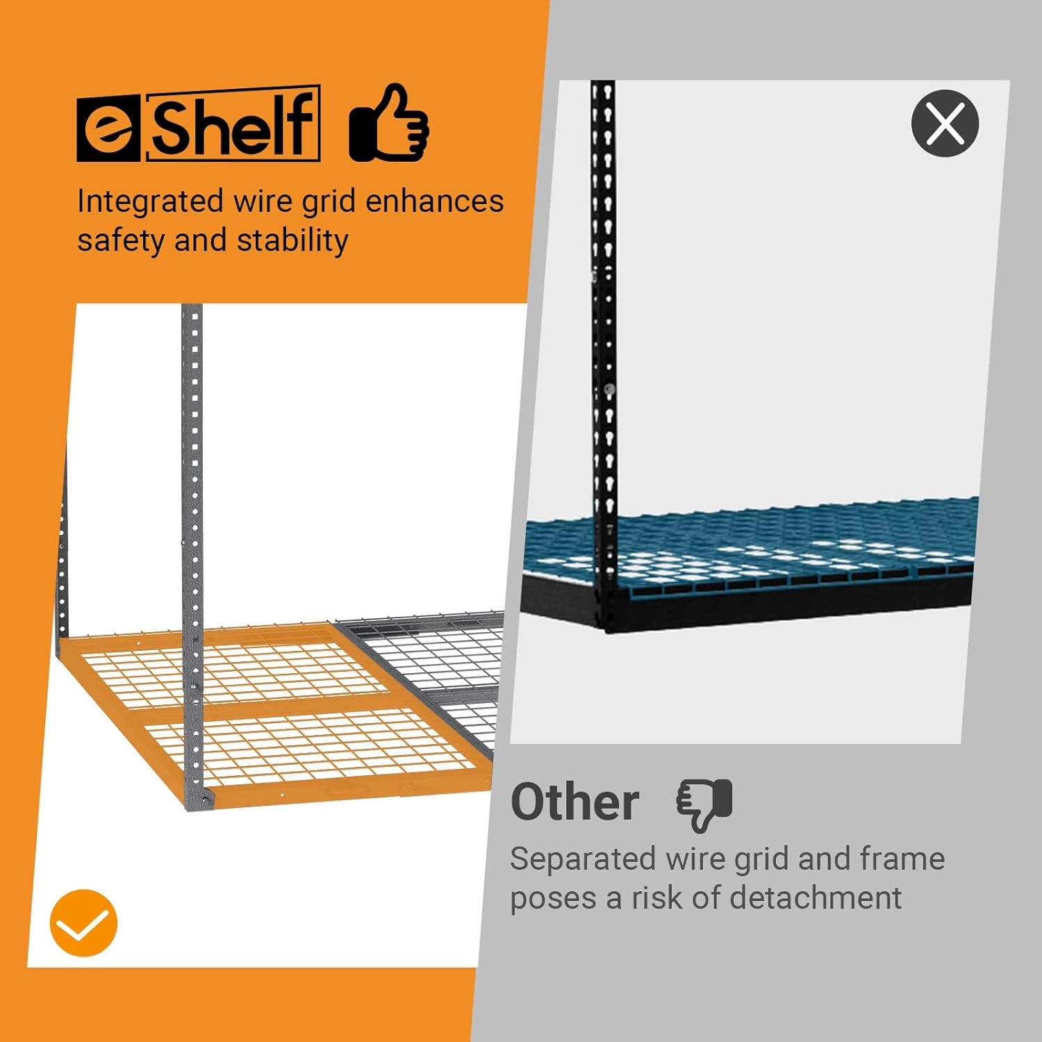 4ftx8ft Overhead Garage Storage Rack, Heavy-Duty Metal Garage Ceiling Storage Rack, 22''-40" Adjustable Ceiling Drop-Down, 600 lb. Loading Weight Capacity, Hammertone