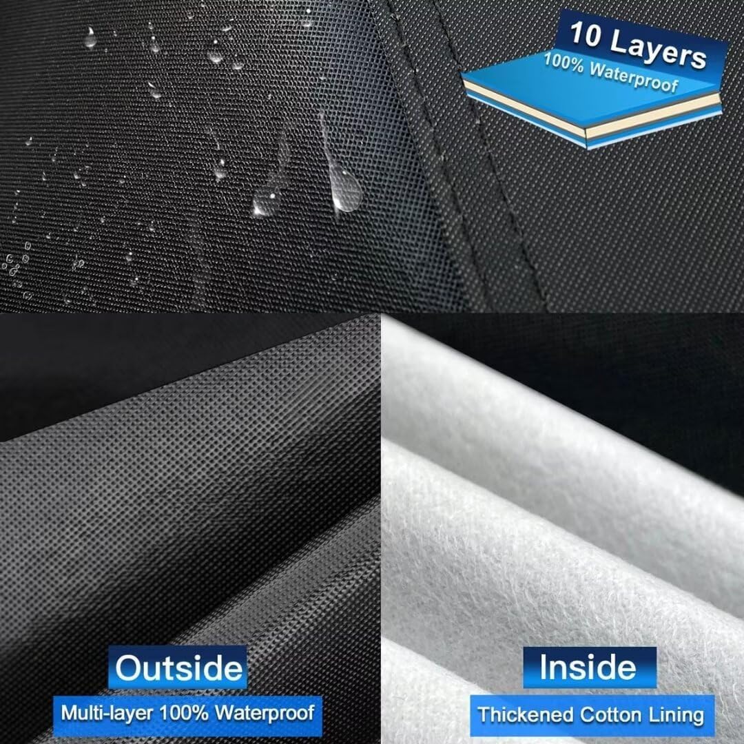 Holhtly SUV Car Cover Custom Fit for Mercedes Benz GLE350 GLE400 GLE450 GLE43 GLE53 GLE63, Outdoor Car Covers for Automobiles All Weather Waterproof Sun Snow Rain Wind Dust Protection, Black & Grey