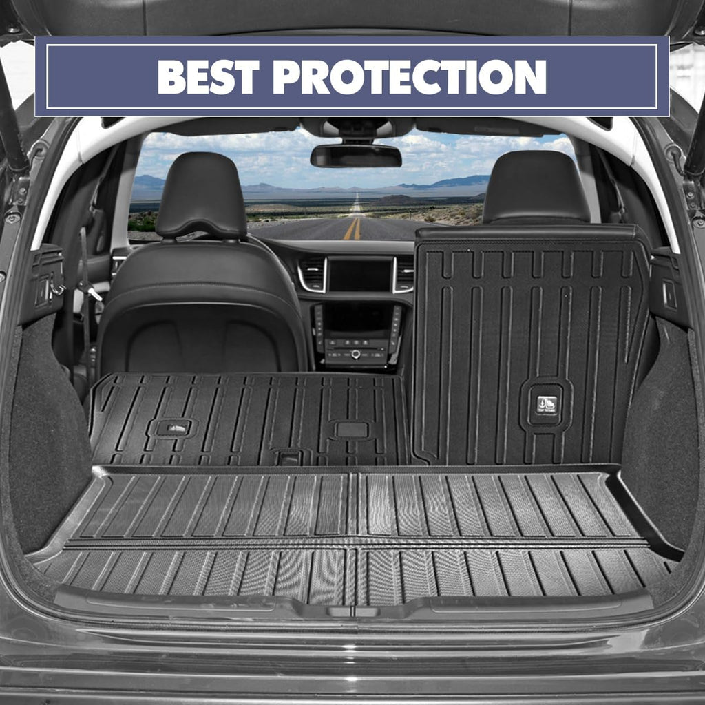 Car Mats Floor Mats Cargo Mats Backrest Mats Fit for 2019-2025 Infiniti QX50 & 2022-2025 Infinit QX55，All-Weather TPE Floor Cargo Trunk Liner Protector for 2019-2025 Infiniti QX50/ QX55 Accessories