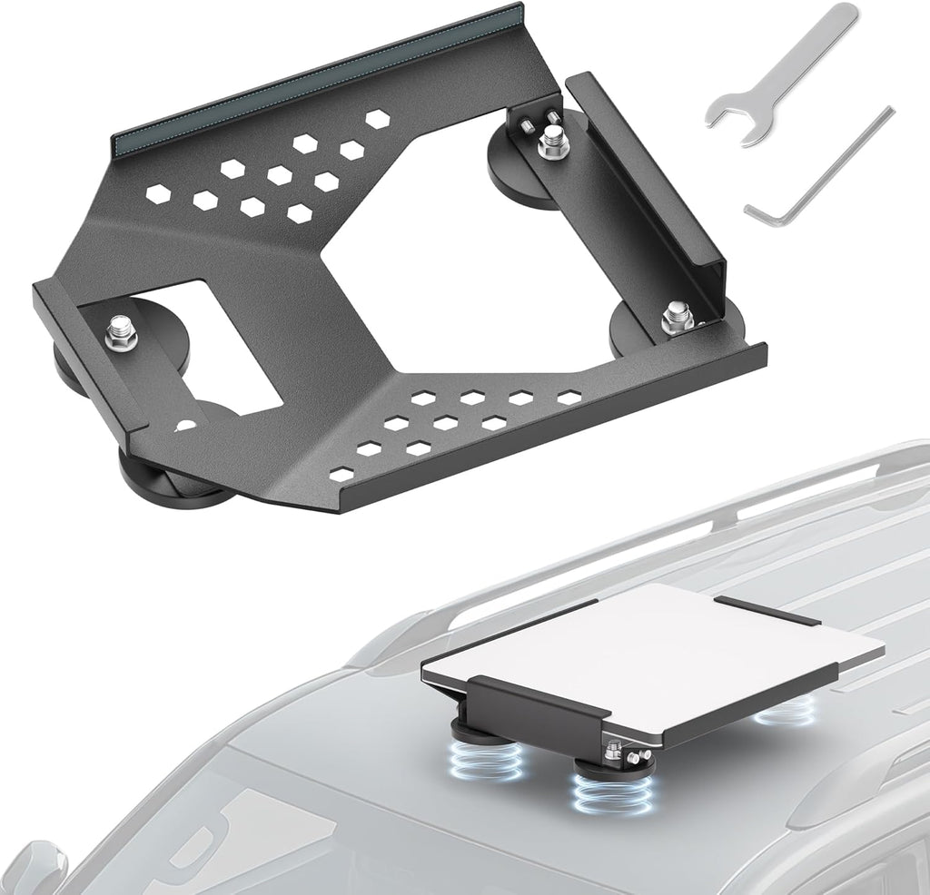 Starlink Mini Car Roof Mount, Starlink Mini Magnetic Mount for Car, 264lbs Heavy Duty Magnet, 4-Side Protection Magnetic Quick Release Sunroof Suction Cup Mounting Kit for Travel RV Accessories Black