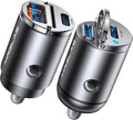 MRGLAS 90W USB C Car Charger,2-Pack Super Mini Metal USB C Car Charger Fast Charging Adapter [PD+QC]&[Dual PD],Cigarette Lighter Compatible with iPhone 15 14 Pro Max iPad Samsun