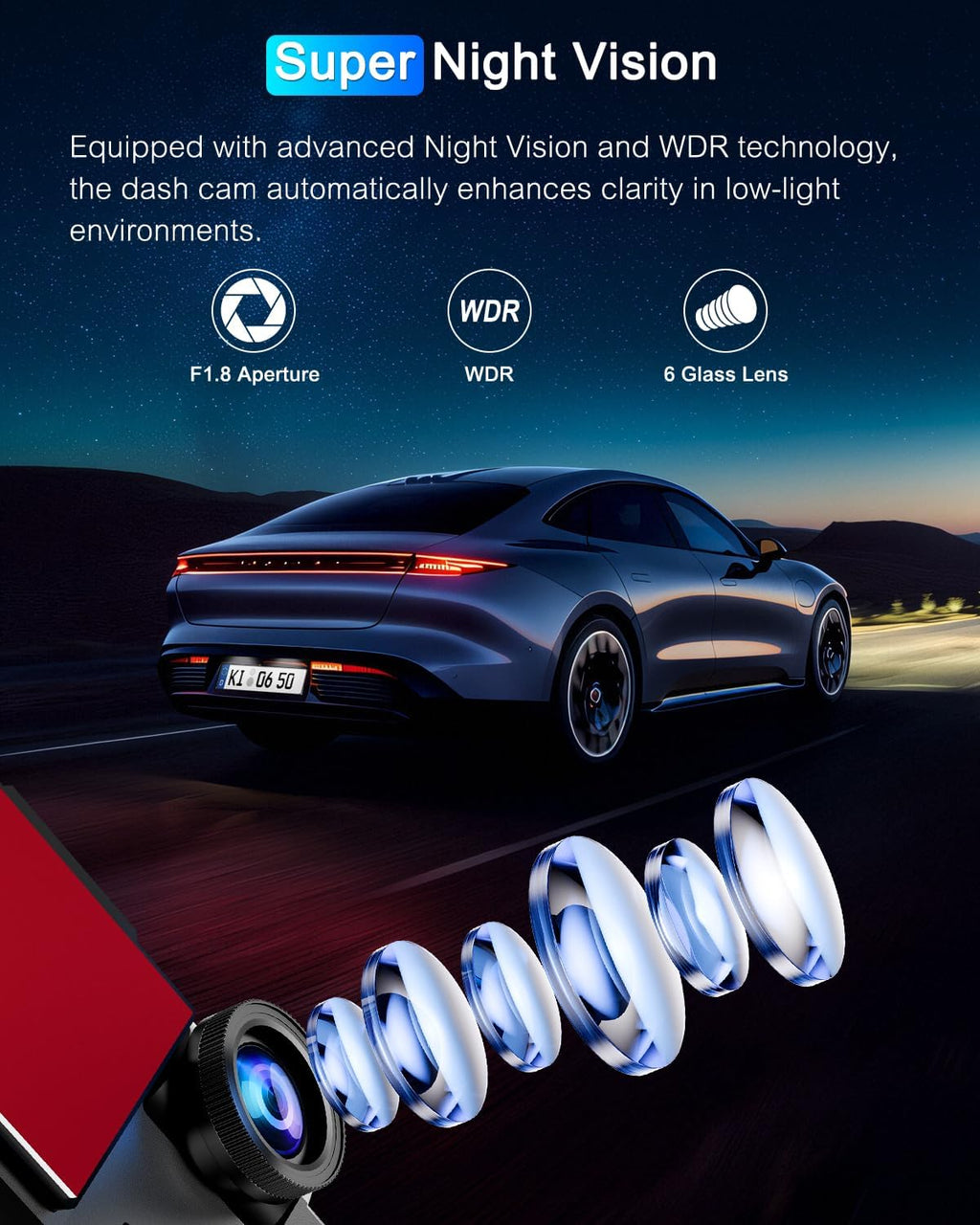 Dash Cam Front 4K Built-in 5GHz WiFi with CPL, Dash Camera for Cars with 64GB SD Card, App Control, 3.69" IPS Screen Dashcam with UHD 2160P, Night Vision, Loop Recording, Parking Mode, 170°Wide Angle