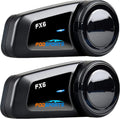 Fodsports FX6 Motorcycle Bluetooth Headset 2 Pack, 6 Riders Group Motorcycle Intercom Bluetooth, 1000M Motorbike Helmet Communication Systems/Voice Command/Universal Pairing/FM Radio