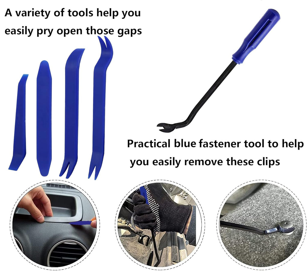 Car Push Retainer Clips 845pcs with 24Most Popular Push Pins for Automotive Parts Sizes Auto Push Pin Screw Clips with 10 Cable Ties and Blue Fastener Remover for Ford GM Toyota Honda Chrysler Nissan