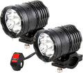 Motorcycle Driving Lights 12-60V 40W 3600LM LED Fog Lights for ATV UTV Bike Car Truck Boat Forklift Waterproof LED Spotlights with 6 Light Beads High Low Strobe Beam Switch Universal (Black 2)