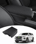 Shademax Custom Fit for Center Console Cover Hyundai Palisade 2020 2021 2022 2023 2024 2025 2026 Armrest Cover Center Console Pad PU Leather Armrest Seat Box Cover Protector with Pockets Storage Bag
