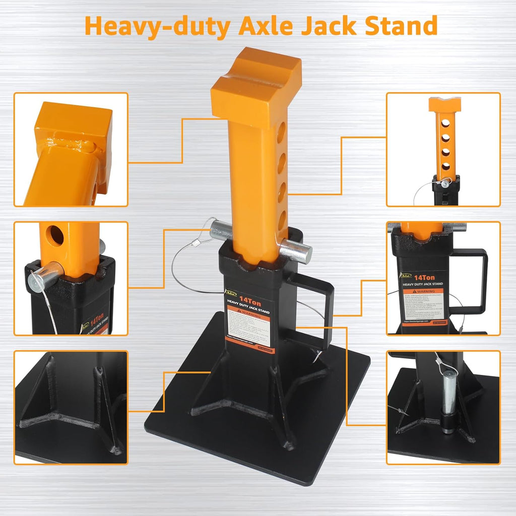 BESTOOL Heavy Duty Jack Stand，Car Jack Stand with Security Locking Pins-14 ton(28000Ibs) Capacity, 2 Pack