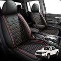 Seat Covers Fit for Honda Ridgeline 2006-2024 2025: Crew Cab 5 Seats Car Seat Covers Faux Leather Truck Pickup Seat Cushion Protector - Front Seats with Armrests(Full Set, Redline)