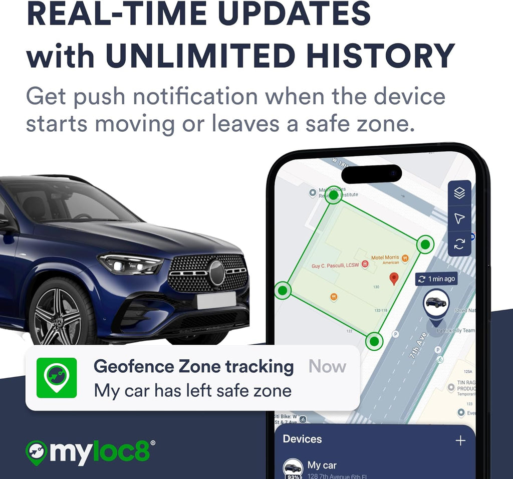 GPS Tracker for Vehicles with Magnet– 4G LTE Real-Time Location Device with App, Built-in SIM, 14-Day Battery – Anti-Theft GPS Tracker for Car, Motorcycle, Scooter, Bike - 4-Mo Subscription Incl