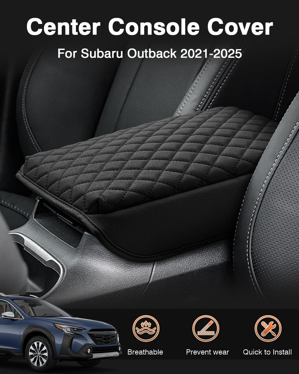 Shademax Center Console Cover for Subaru Outback 2020-2025 2026 Accessories Armrest Cover Cushion Pad for Subaru Outback Wilderness/Base/Premium/Onyx Edition/Limited/Touring Armrest Seat Box Protector
