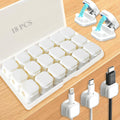 18 Pack Cord Organizer Holder,Magnetic Cable Clips Management,Easy Strong Adhesive Phone USB Charger Cord,Hide Or Organize Desk Cable for Kitchen,Office,Car,Nightstand（White）