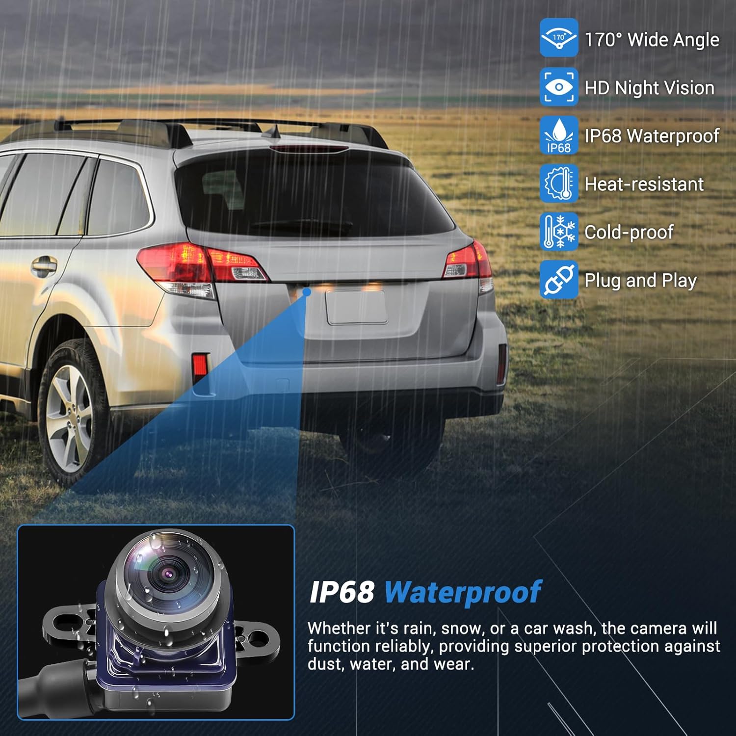 Rear View Backup Camera Parking Assist Camera Compatible with Dodge Dart 2013 2014 2015 2016, Replaces 56038990AA 56038990AB 56038990AC 1WY78GW7AA