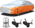 Waterproof Car Cover for Automobiles, All Weather Full Exterior Covers Fit for Toyota Camry Chevrolet Malibu Honda Accord, Universal Windproof Rain Sun UV Protection Car Covers Fit 191"-200" Sedan