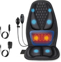 Back Massager with Heat, Massage Seat Cushion with 3D Lumbar Traction, 8 Vibrating Motors Massager Chair Pad for Full Body Pain Relief, and Home Use