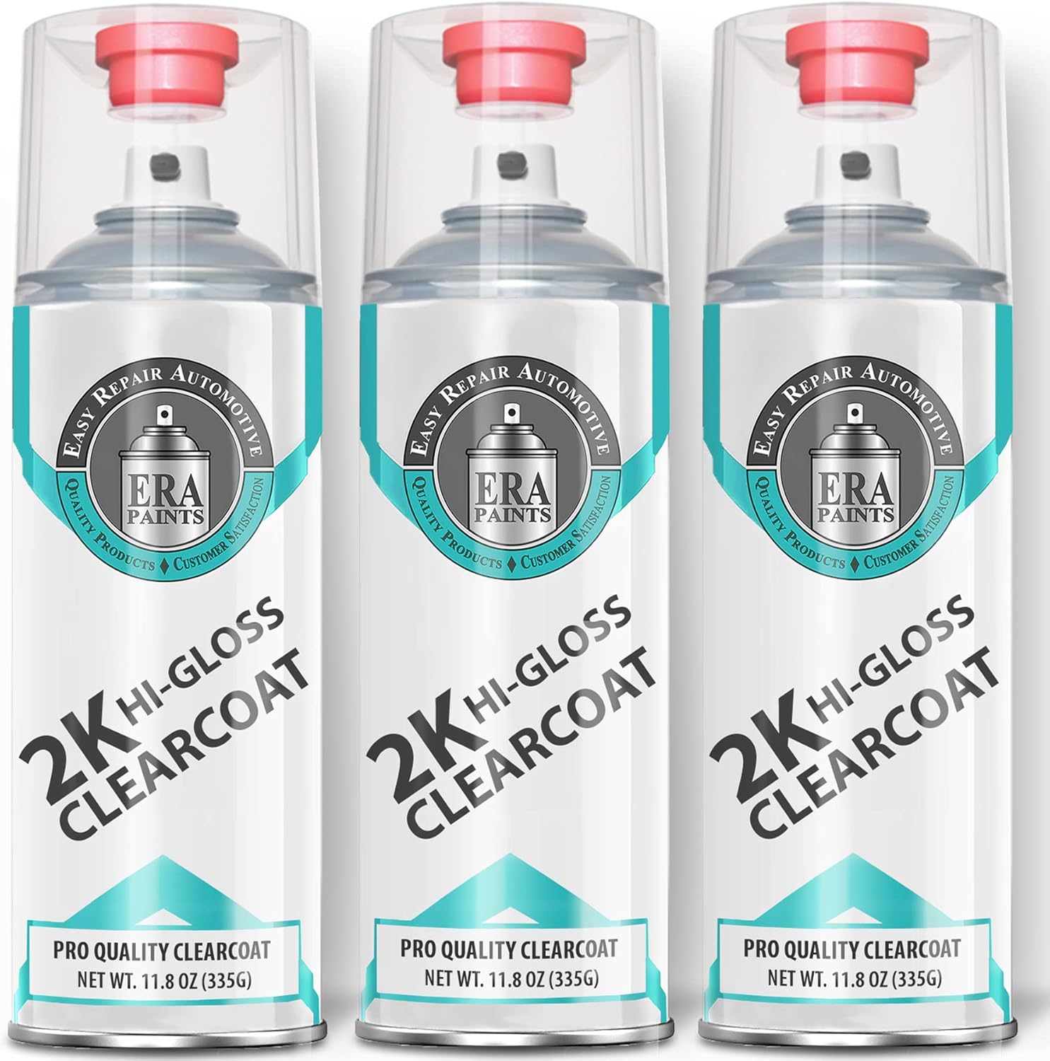 ERA Paints 2K High Gloss Automotive Clear Coat Spray/Aerosol Can – Professional Quality & Finish - Easy to Use – Best Value (3 pack)