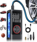 Tire Inflator Portable Air Compressor, 150PSI Cordless Air Pump for Car Tires, Electric Bike Tire Pump with Pressure Gauge, Auto Shut Off, LED Light for Car Motorcycle Bicycle Ball