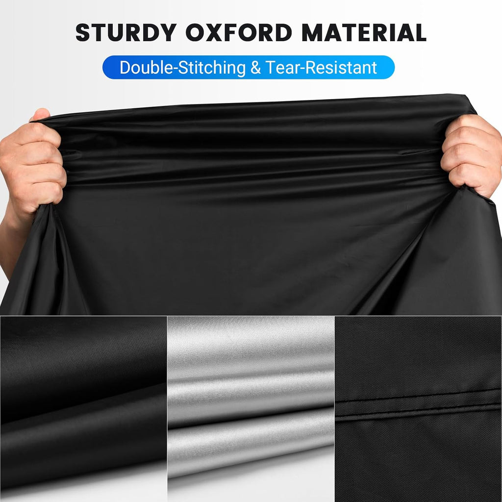 Favoto Motorcycle Cover All Season Universal Sturdy Material Waterproof Sun Outdoor Protection with Night Reflective Stripe Lock-Holes & Storage Bag Fits up to 86.6" Motorcycles Vehicle Cover