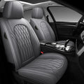 WELLDO Car Seat Covers Front Seats, Leather Seat Covers for Cars, Front Car Seat Protector Waterproof, Non-Slip Car Interior Covers Universal Automotive Seat Covers for Most Vehicle, Gray