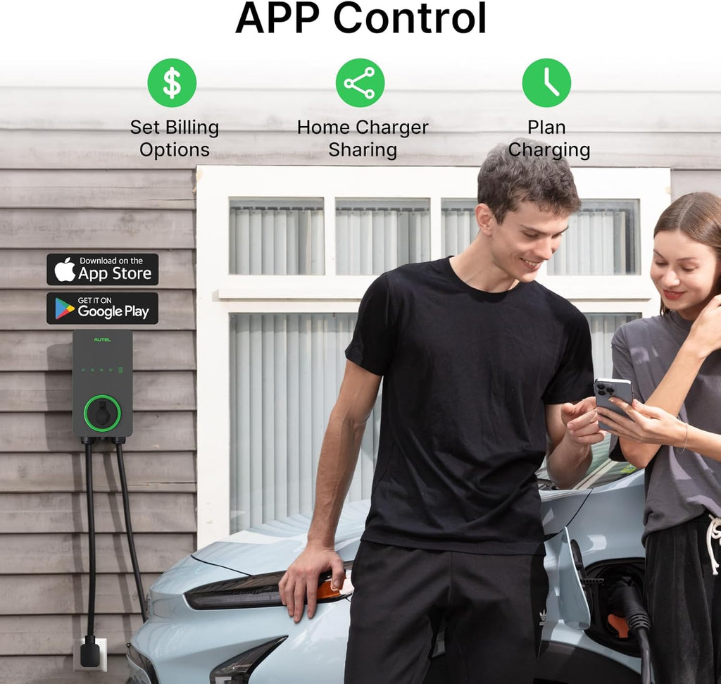 Autel Home Smart AI Level 2 EV Charger up to 40Amp, 240V, Indoor/Outdoor Fast Electric Vehicle Charging Station with Flexible 25-Foot Cable, NEMA 14-50 Plug, Dark Gray
