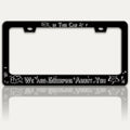 in This Car We are Gossiping About You License Plate Frame Funny Text License Plate Holders Stainless Steel Auto Accessory Bracket 2 Hole with Screws Universal Us Car License Plate Frames 6x12 Inch