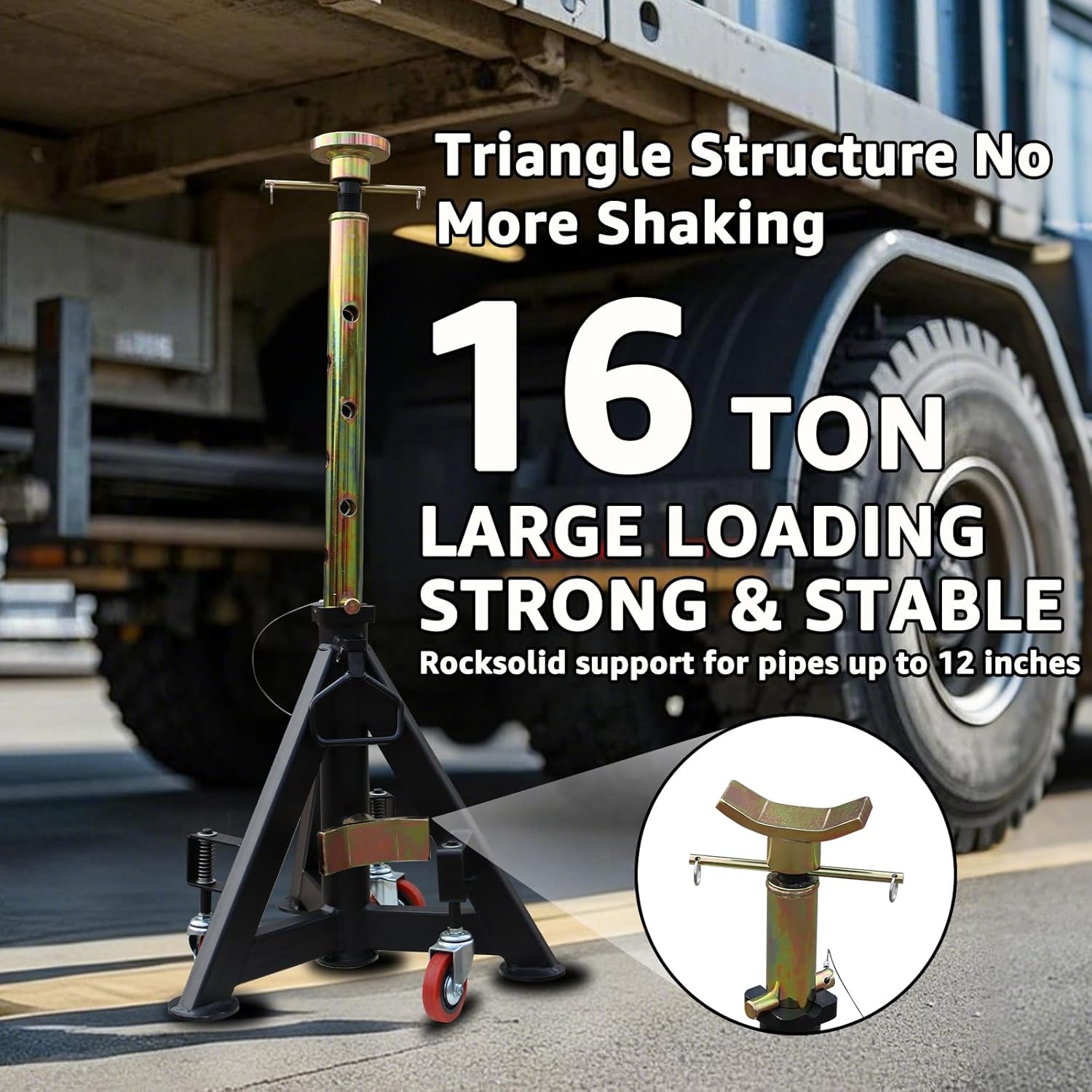 BESTOOL 16 Ton Heavy Duty Jack Stands – 35,000 lbs Capacity, Adjustable 26" to 40.9", for Trucks, SUVs, Tractors & Trailers