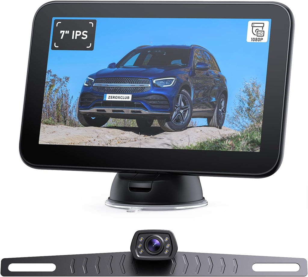 Wired Backup Camera Kit with 7" Monitor, HD 1080P Display for Car Truck/Pickup/SUV/Van/RV, Night Vision Rear View Camera IP69 Waterproof-B7