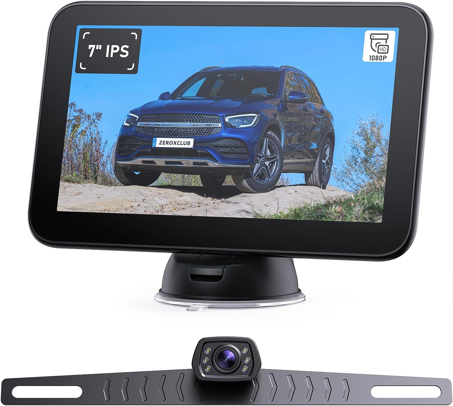 Wired Backup Camera Kit with 7" Monitor, HD 1080P Display for Car Truck/Pickup/SUV/Van/RV, Night Vision Rear View Camera IP69 Waterproof-B7