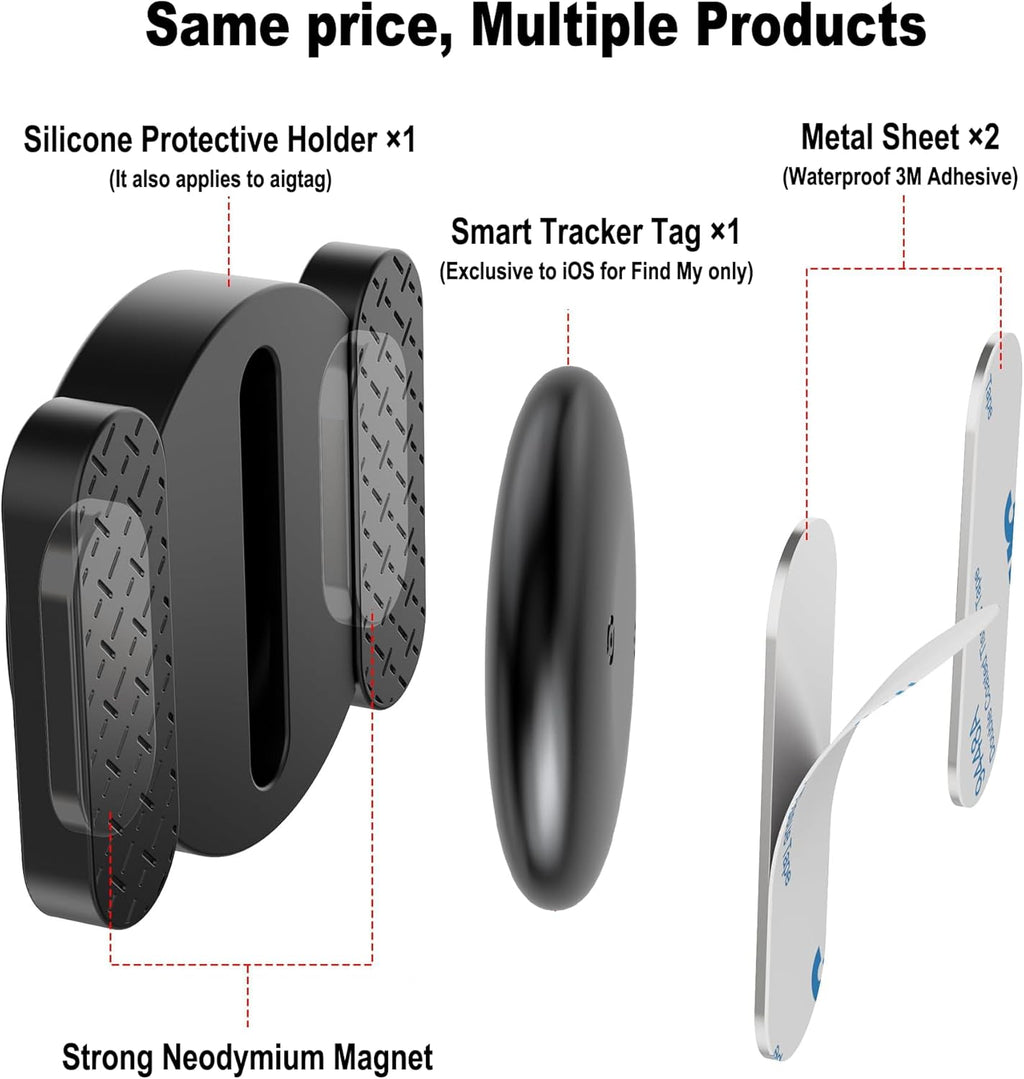 Car GPS Tracker for Vehicles Worldwide GPS Tracker for Vehicles Work with Find My (iOS Only), Car Vehicle Tracking Anti-Lost Locator with App for Cars, Wallet, Pets, Luggage (Black)