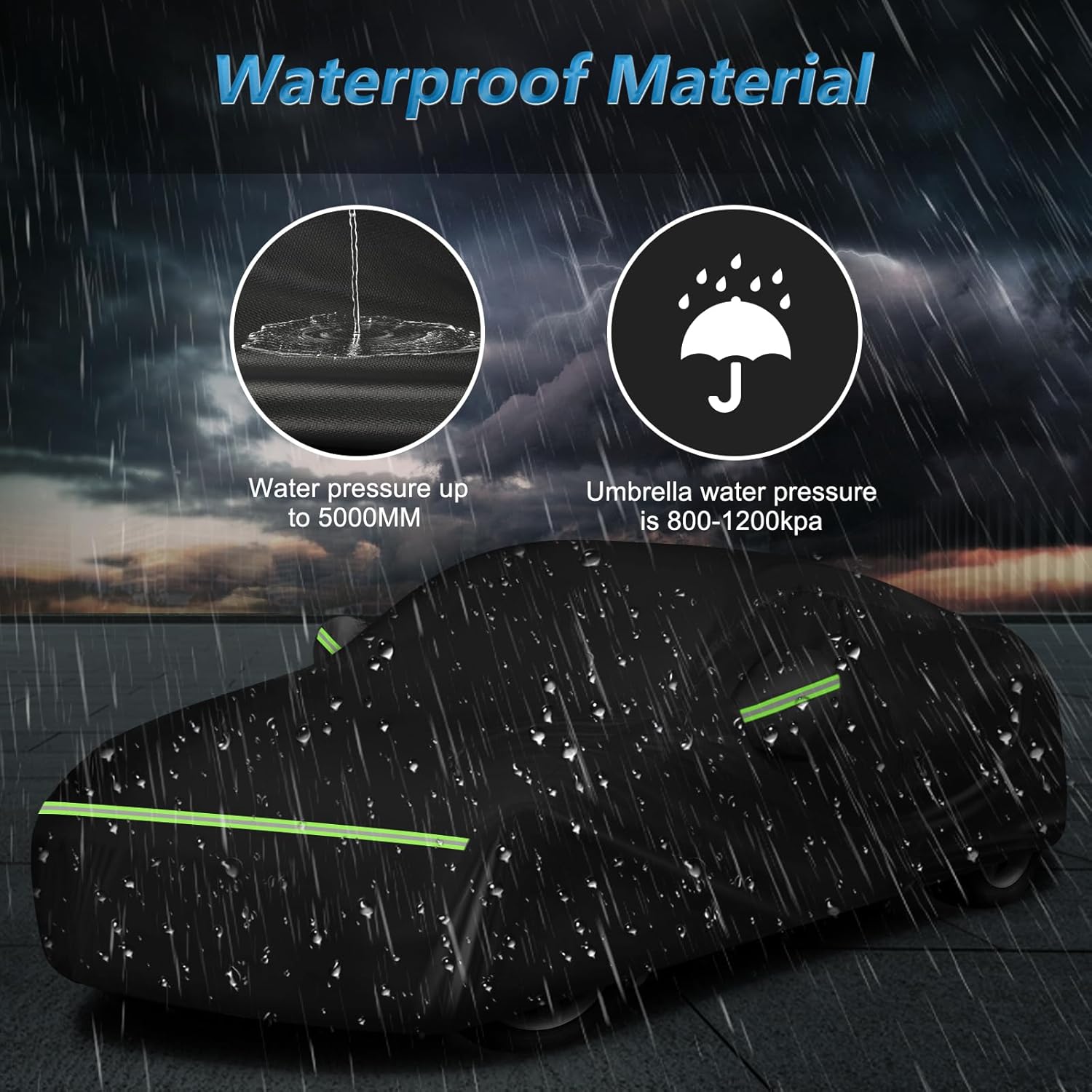 Car Cover Waterproof for 2003-2009 Nissan 350Z,210D Oxford Cloth with Cotton Outdoor Car Covers with Zipper Windproof Heavy Duty All Weather (Black)
