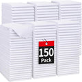 HOMERHYME White Microfiber Cleaning Cloth, 150 Pack Shop Towels All-Purpose Cleaning Rags, Bulk Lint-Free Washcloth Reusable Microfiber Towels for Cars Mechanic Garage & Housekeeping 11.5"*11.5"