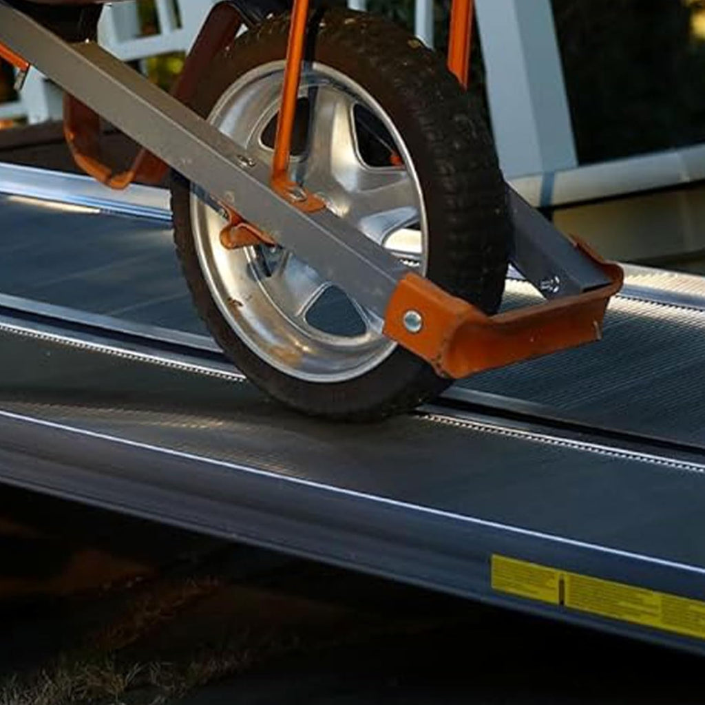 EZ-ACCESS TRAVERSE 2 Foot Durable Aluminum All Weather Singlefold Portable Folding Loading Ramp with Carrying Handles, Silver