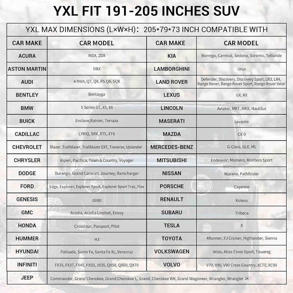 Car Covers Waterproof All Weather for Automobiles, Indoor Outdoor Windproof Dust Rain Sun Snow UV Protection Breathable Full Exterior Covers, Universal Vechicle Tarp Cover Fit 191-205 inches SUV