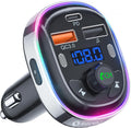 SONRU Bluetooth 5.3 FM Transmitter for Car, Bluetooth Car Adapter, PD 30W & QC3.0 18W Fast Car Charger, Wireless FM Radio Music Adapter, Stronger Dual Mics/7 Colored LED Backlit/Hands-Free Calling