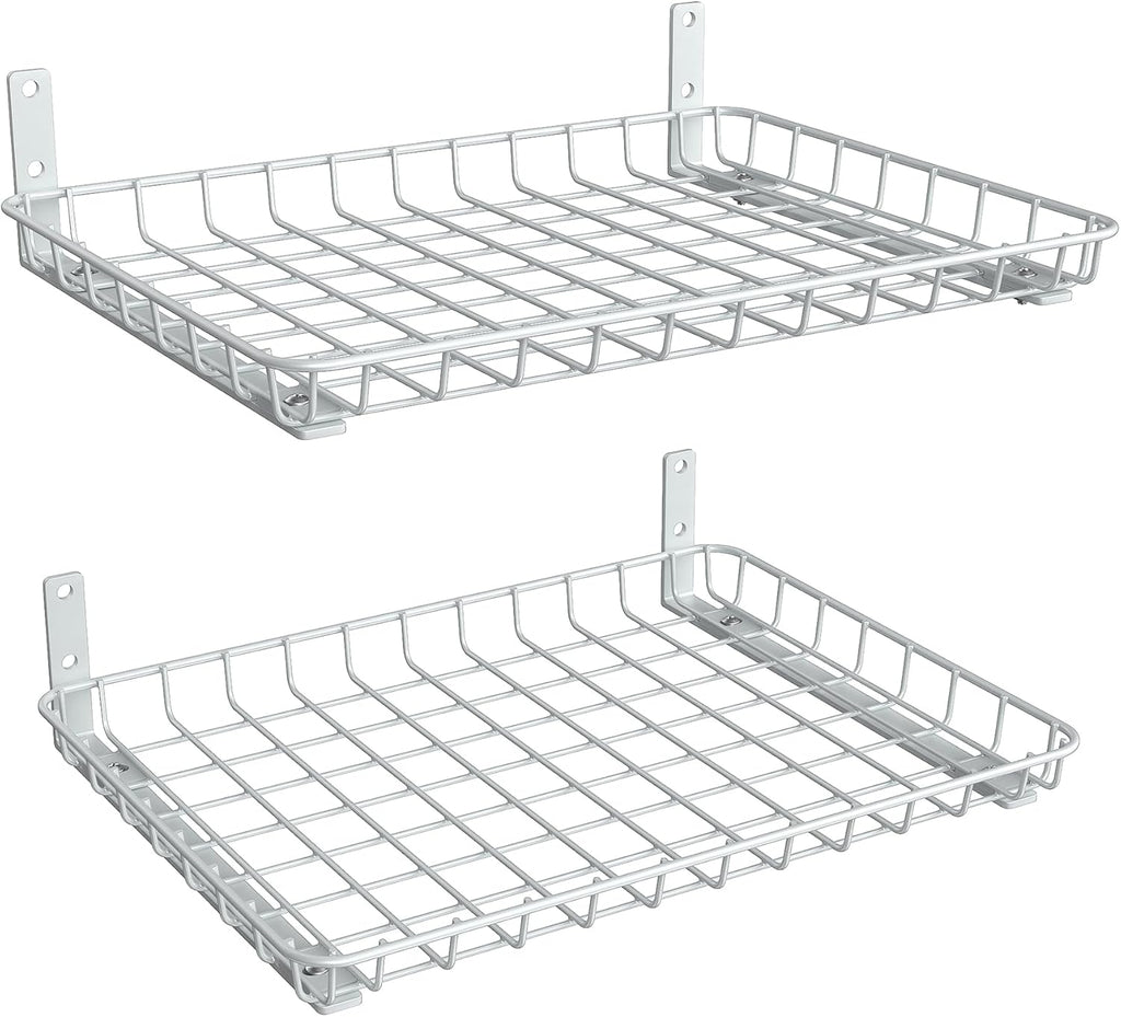 TORACK 2-Pack 12x18 Inch Wall-Mounted Shelves, Garage Wall Shelf for Closet & Laundry Room, Heavy-Duty Floating Shelves Hold Up to 60 lbs(White)