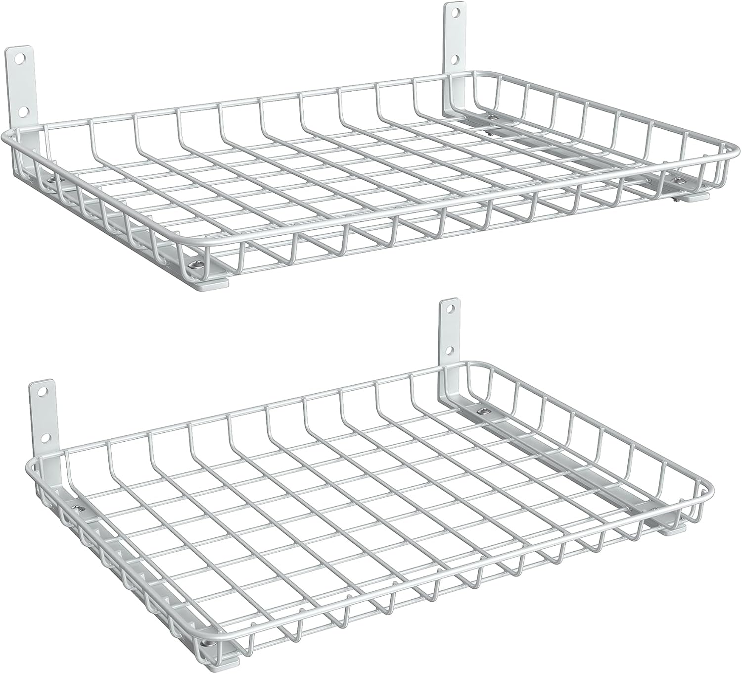 TORACK 2-Pack 12x18 Inch Wall-Mounted Shelves, Garage Wall Shelf for Closet & Laundry Room, Heavy-Duty Floating Shelves Hold Up to 60 lbs(White)