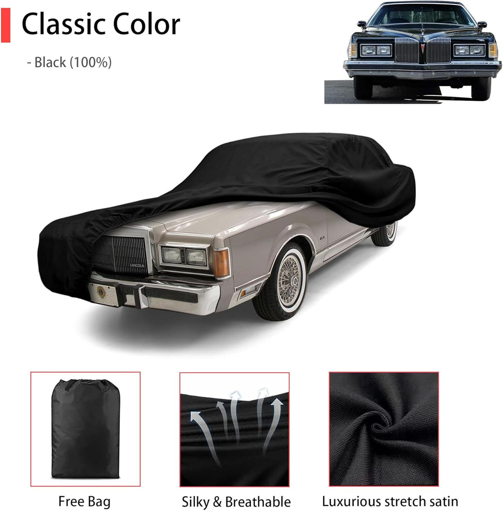 Soft Stretch Old Classic Car Cover Custom-fit for Lincoln Town Car 1981-1997 Full-Size Luxury Sedans Accessories for Indoor Underground Garage Car Show & Storage Dust Protection 219.2in
