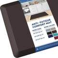 KitchenClouds Kitchen Mat Cushioned Anti Fatigue Rug 20"x32" Waterproof, Non Slip, Standing and Comfort Desk/Floor Mats for House Sink Office (Chocolate)