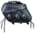 Motorcycle Saddlebags, 33L Large Capacity Saddle Bags Motorcycles, Genuine Leather Motorcycle Luggage Bag, Universal Motorcycle Throw Over Saddlebag, Black, HD-SAD551S