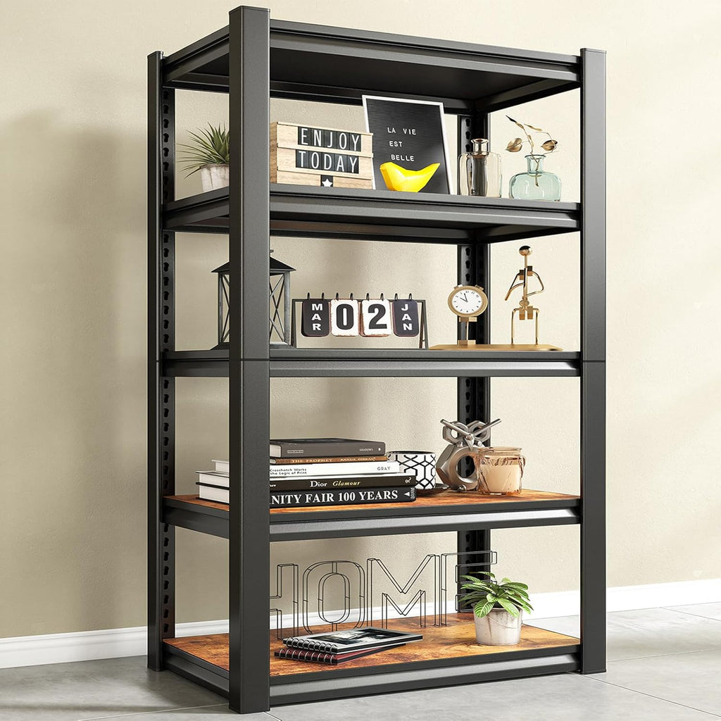 REIBII Storage Shelves 2500LBS Metal Shelving Adjustable Garage Shelving 5 Tier Garage Storage Shelves for Closet Kitchen Pantry 24.4''W X 16.4''D X 60''H