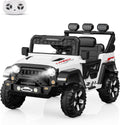 Kids Electric Vehicle, 12V Battery Powered Ride On Car with 2.4G Remote Control, Electric Car for Kids, 3 Speed Ride On Toy, Soft Start, LED Lights, Bluetooth, White