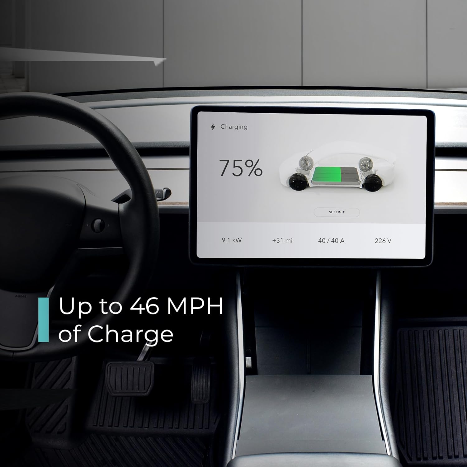Lectron Tesla (NACS) V-Box Pro Electric Vehicle Charging Station (WiFi) 48 Amp with App Control - Level 2 EV Charger (240V) with NEMA 14-50 Plug/Hardwired Compatible with All Tesla Models S/3/X/Y