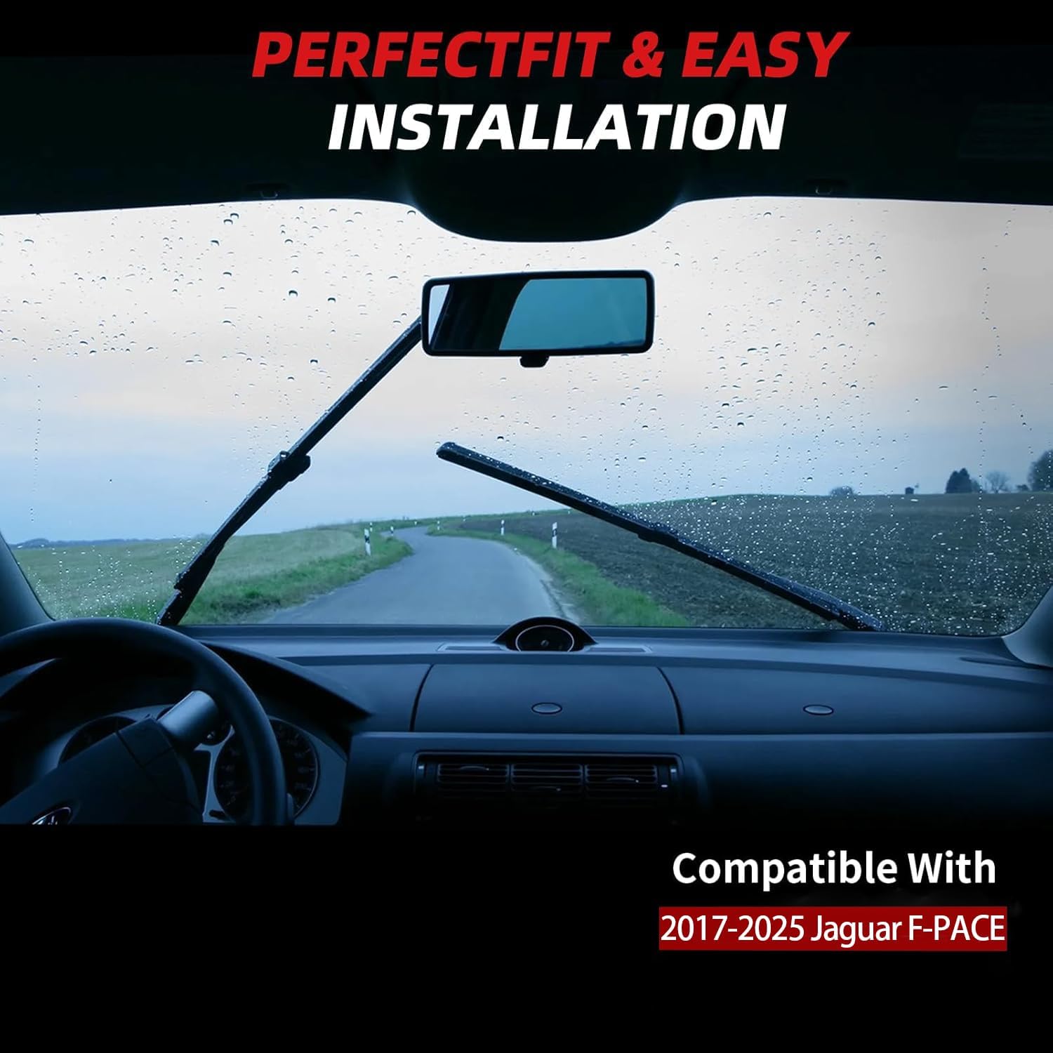 OTUAYAUTO Windshield Wiper Blades - Replacement for Jaguar F-PACE 2017-2025, Front and Rear Wipers Set, Top Lock - 26"+19"+13" (Pack of 3)